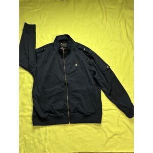 Marc Ecko Cut & Sew Jacket Men's 2XL Navy Blue Plaid Full Zip Active Jacket‎